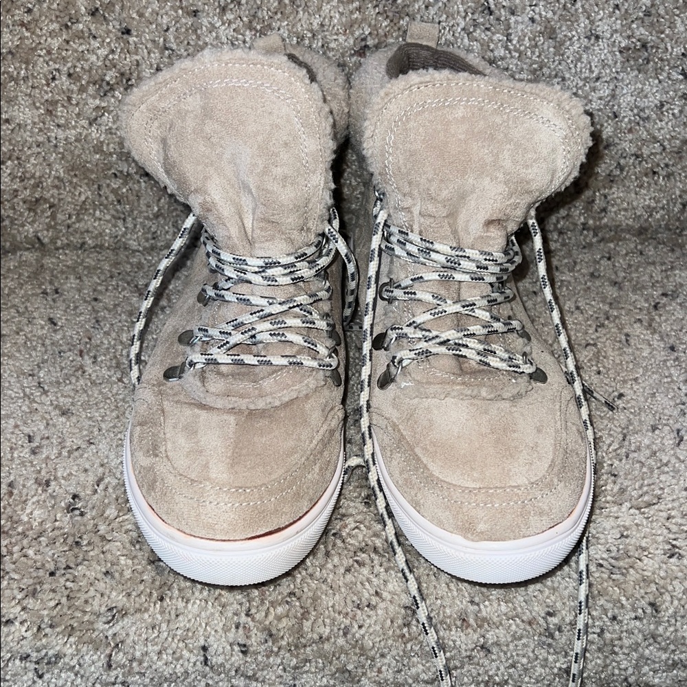 Tan Suede High-Top Jelly Pops Sneakers